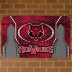 arkansas-state-red-wolves-hexagon-oval-scarlet-doormat-best-selling.webp
