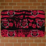 Arkansas State Red Wolves Palm Silhouette Scarlet Black Doormat