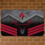 Ball State Cardinals Chevron Points Red Black Doormat