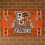 Bowling Green Falcons Helmet Illustration Orange Doormat