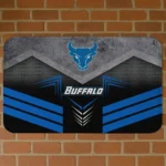 Buffalo Bulls Chevron Points Royal Blue Black Doormat