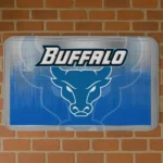 Buffalo Bulls Pixel Blur Royal Blue Doormat