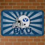 BYU Cougars Helmet Centerpiece Blue Doormat