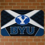 BYU Cougars Techno Camo Blue Black Doormat