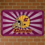 Central Michigan Chippewas Helmet Centerpiece Maroon Doormat