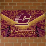 Central Michigan Chippewas Layered Lines Maroon Doormat