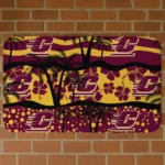 Central Michigan Chippewas Palm Silhouette Maroon Black Doormat