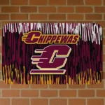 Central Michigan Chippewas Vertical Flow Maroon Doormat