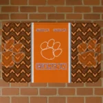 Clemson Tigers Chevron Stack Orange Doormat