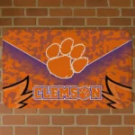 Clemson Tigers Layered Lines Orange Doormat