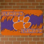Clemson Tigers Plate Rip Orange Doormat