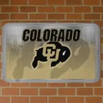Colorado Buffaloes Pixel Blur Gold Doormat