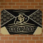 Colorado Buffaloes Techno Camo Gold Black Doormat