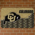 Colorado Buffaloes Tribal Detailing Gold Black Doormat