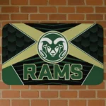 Colorado State Rams Techno Camo Green Black Doormat