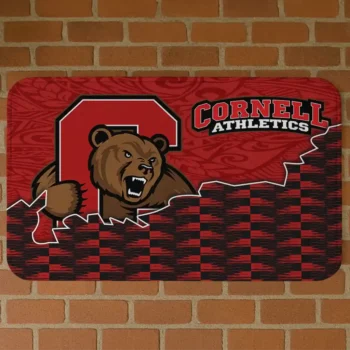 Cornell Big Red Tribal Detailing Red Black Doormat