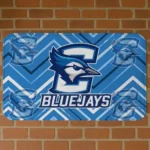 Creighton Bluejays Chevron Geometrics Blue Doormat