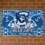 Creighton Bluejays Helmet Illustration Blue Doormat