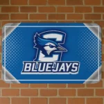 Creighton Bluejays Silver Halftone Blue Doormat