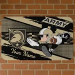 Custom Army Black Knights Mickey Quarterback Gold Black Doormat