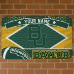 Custom Baylor Bears Football Crest Green Black Doormat