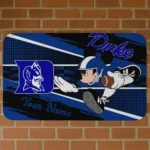 Custom Duke Blue Devils Mickey Quarterback Blue Black Doormat