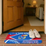custom-kansas-jayhawks-football-crest-blue-black-doormat-best-selling.webp