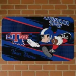 Custom LA Tech Mickey Quarterback Blue Black Doormat