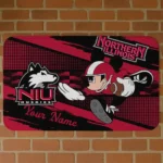 Custom Northern Illinois Huskies Mickey Quarterback Red Black Doormat