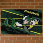 Custom Oregon Ducks Mickey Quarterback Green Black Doormat