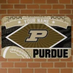 Custom Purdue Boilermakers Football Crest Gold Black Doormat