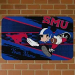 Custom SMU Mustangs Mickey Quarterback Blue Black Doormat
