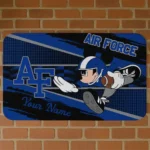 Customized Air Force Falcons Mickey Quarterback Blue Black Doormat