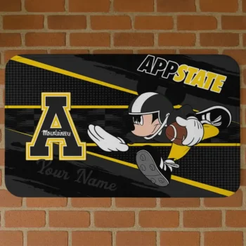 Customized Appalachian State Mountaineers Mickey Quarterback Black Doormat