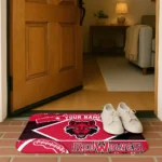 customized-arkansas-state-red-wolves-football-crest-scarlet-black-doormat-best-selling.webp