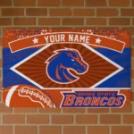 Customized Boise State Broncos Football Crest Orange Black Doormat