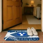 customized-byu-cougars-football-crest-blue-black-doormat-best-selling.webp