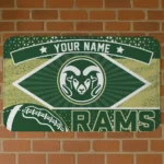 Customized Colorado State Rams Football Crest Green Black Doormat