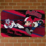 Customized Fresno State Bulldogs Mickey Quarterback Red Black Doormat