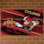 Customized Iowa State Cyclones Mickey Quarterback Red Black Doormat