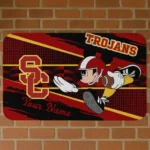 Customized USC Trojans Mickey Quarterback Red Black Doormat