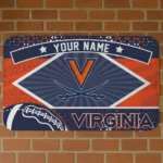 Customized Virginia Cavaliers Football Crest Blue Black Doormat