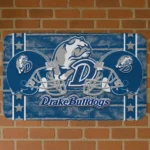 Drake Bulldogs Helmet Illustration Blue Doormat