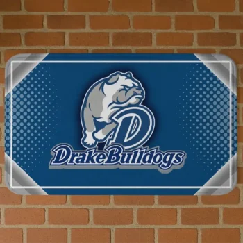 Drake Bulldogs Silver Halftone Blue Doormat