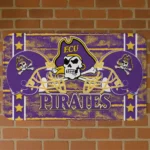 East Carolina Pirates Helmet Illustration Purple Doormat