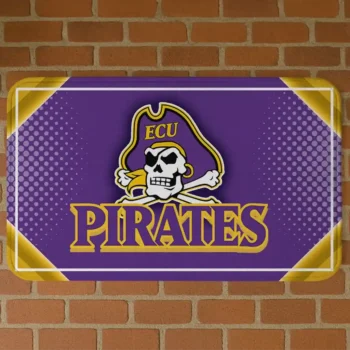 East Carolina Pirates Silver Halftone Purple Doormat