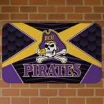East Carolina Pirates Techno Camo Purple Black Doormat