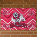 Fresno State Bulldogs Chevron Geometrics Red Doormat