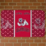 Fresno State Bulldogs Chevron Stack Red Doormat