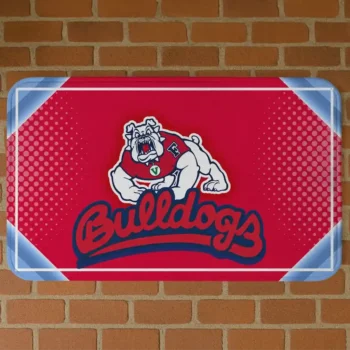 Fresno State Bulldogs Silver Halftone Red Doormat